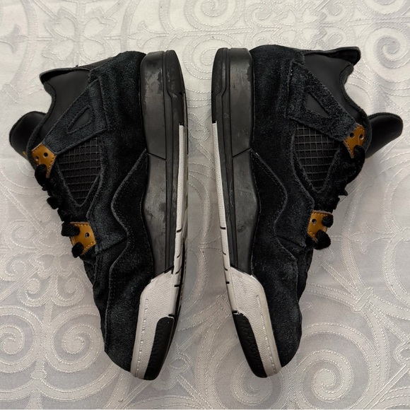 Nike Air Jordan 4 Retro Preschool Royalty Black Gold Sneakers Kid Size 13C - Picture 8 of 13